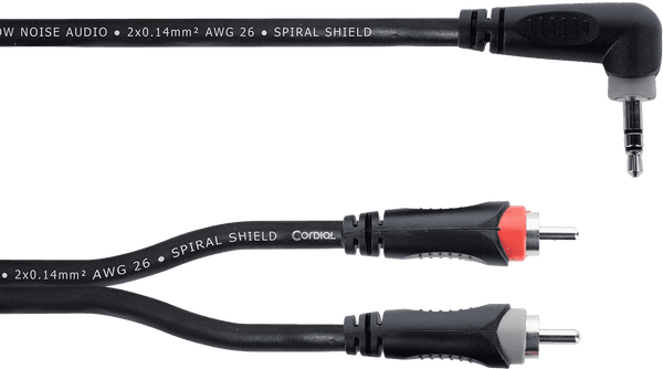 Cordial Y-kabel Haakse Stereo-mini-jack / 2 RCA 1,5 M