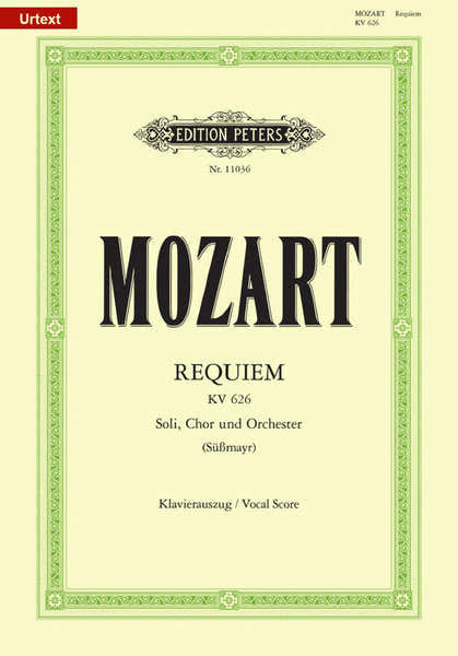 Edition Peters Requiem K626 Choeur Mixte - Wolfgang Amadeus