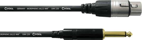 Cordial Audiokabel XLR Vrouwelijk/jack Mono 10 M