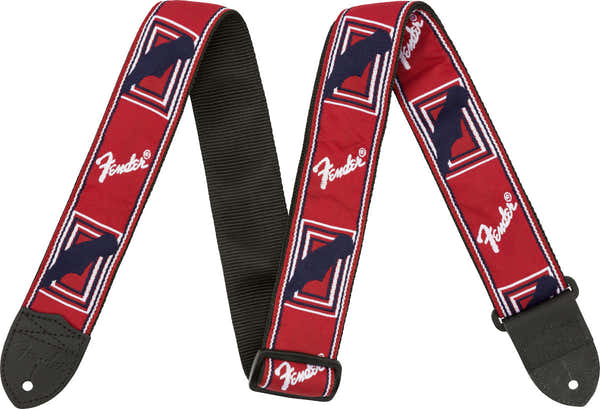 2" Gitaarband met monogram Rood/Wit/Blauw