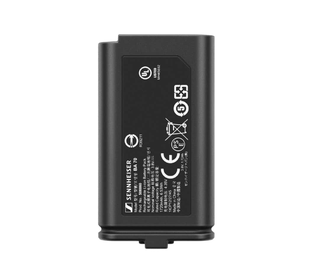 BA 70 - OPLAADBARE BATTERIJ VOOR EW-D SK EN EW-D SKMS-S ZENDER