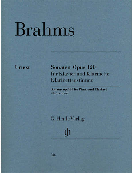 Henle Verlag Brahms - Sonates Pour Piano et Clarinettete (ou Alto) Op. 120/1 U. 2 - Piano et Alto (clarinette)