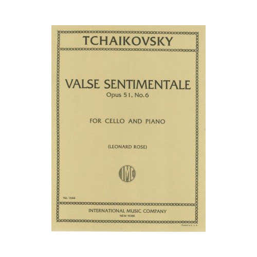 Tchaïkovski - Valse Sentimentale Op.51 No.6 - Cello en piano