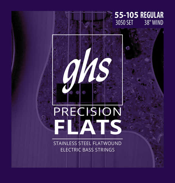 GHS FLAT WOUND STAINLESS STEEL SET REGULAR 55-70-90-105