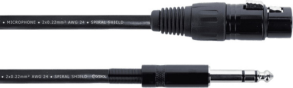 Cordial Audiokabel XLR Vrouwelijk / Stereo-jack - 1,5 M