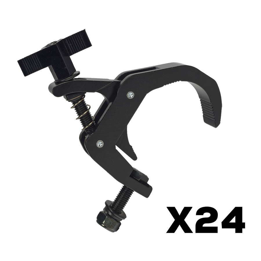 Pack of 24 universal black hooks - Hexagonal nut