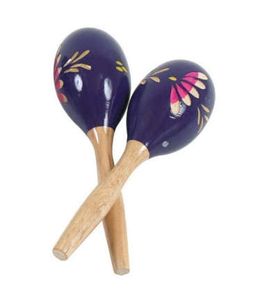 Beschilderde houten maracas