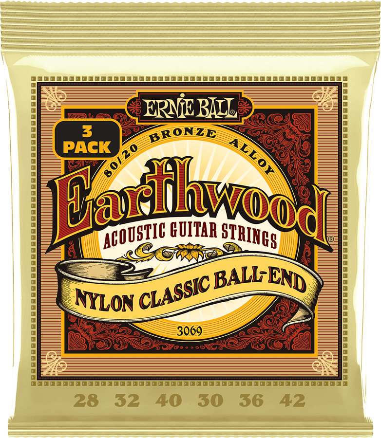 Earthwood 80/20 Folk Nylon Met Kogel 28-42 - Pak van 3