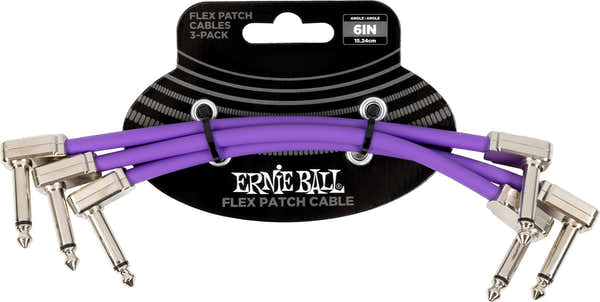 Ernie Ball PATCH CABLE FLEX 15CM - PACK 3 PURPLE