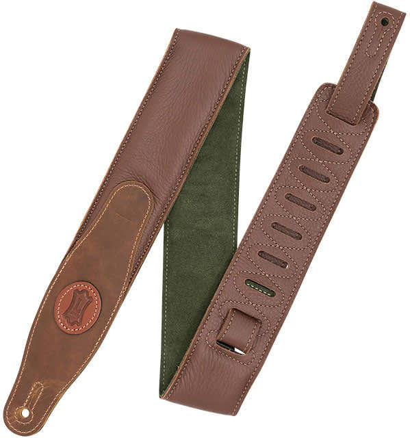 Gewatteerd Leer 6,35cm - Brown-Green
