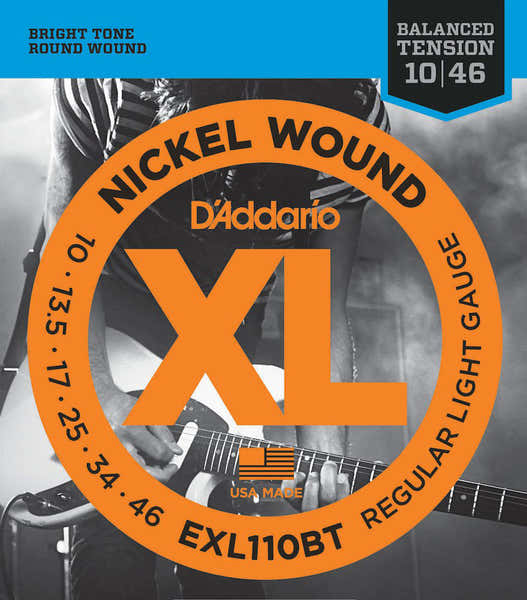 D'ADDARIO EXL110BT NICKEL WOUND ELECTRIC GUITAR STRINGS BALANCED TENSION REGULAR LIGHT 10-46