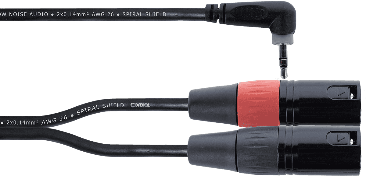 Y-Kabel Haakse Stereo-Mini-jack / 2 XLR-Stekkers 3 M