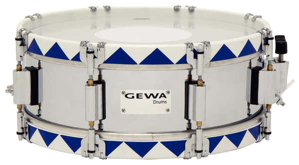 HISTORIC - MARCHING SNARE DRUM - 14" x 5" - BLUE ZIGZAG