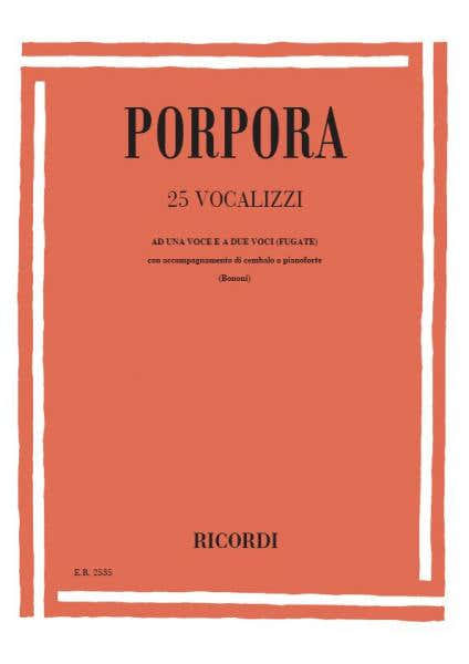 Porpora N. - 25 Vocalizzi Ad Una Voce E A 2 Voci - Chant