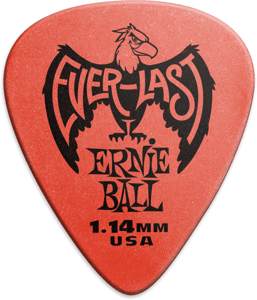 Ernie Ball Plectrums Everlast Zakje van 12 Rood 1,14mm