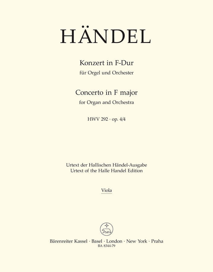 Haendel - Konzert In F-dur (fa Majeur) Orgue et Orchestre