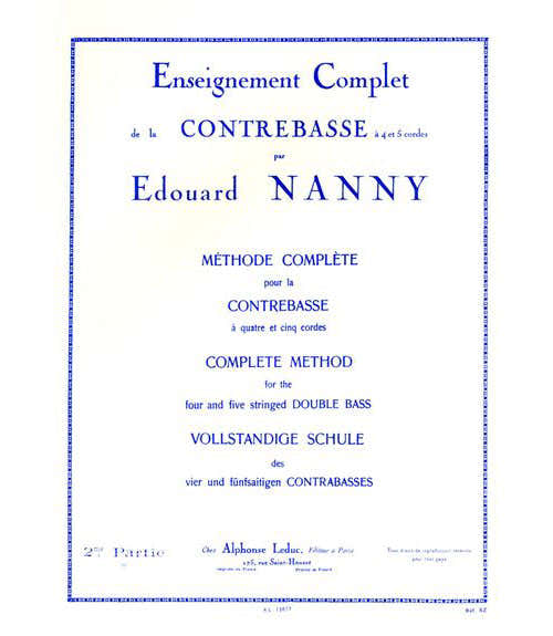 Leduc Nanny Edouard - Methode Complete Pour La Contrebasse A 4 et 5 Cordes Vol.2