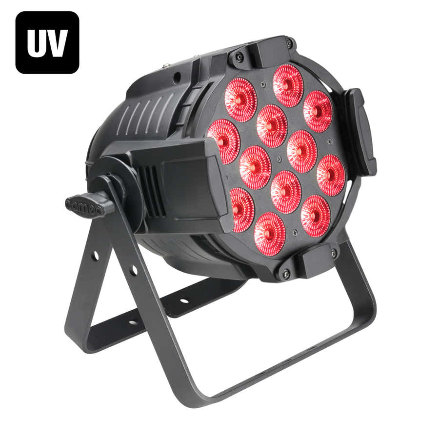 STUDIO PAR 64 CAN RGBWA + UV 12 W - 12 W RGBWA + UV LED PAR PROJECTOR ZWARTE DOOS