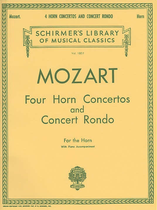 MOZART - Vier hoornconcerten en concertrondo HN - Hoorn