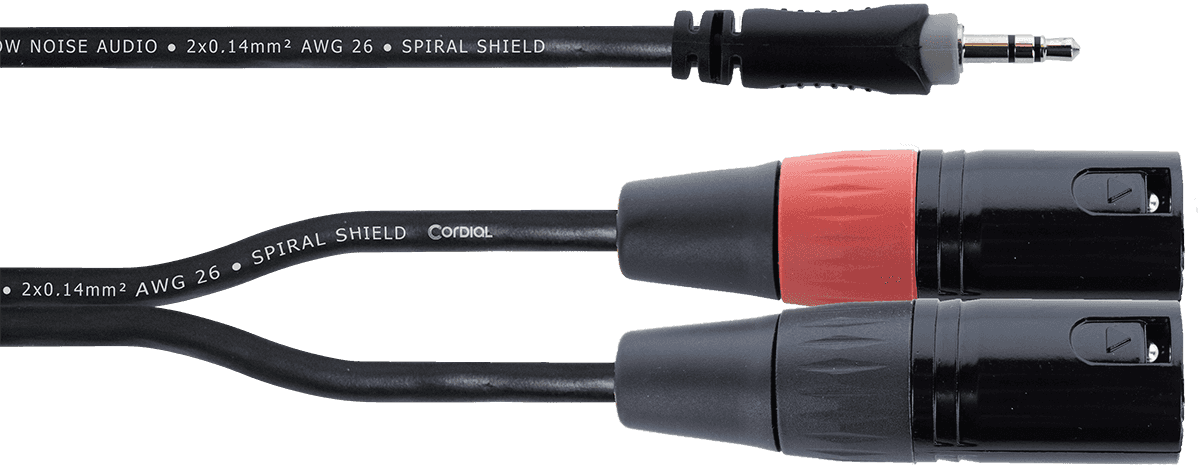 Y-Kabel Stereo-Mini-jack / 2 XLR-Stekkers 1 M