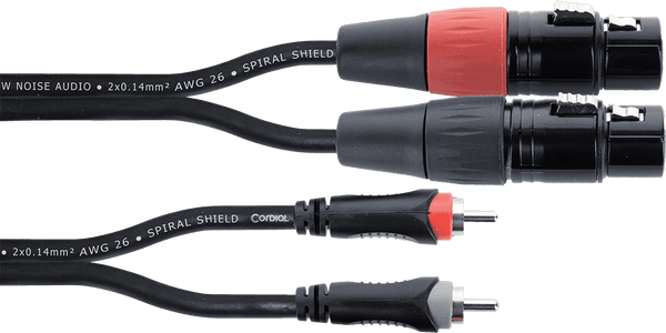 Audiokabel Dubbele Vrouwelijke XLR / RCA 3 M