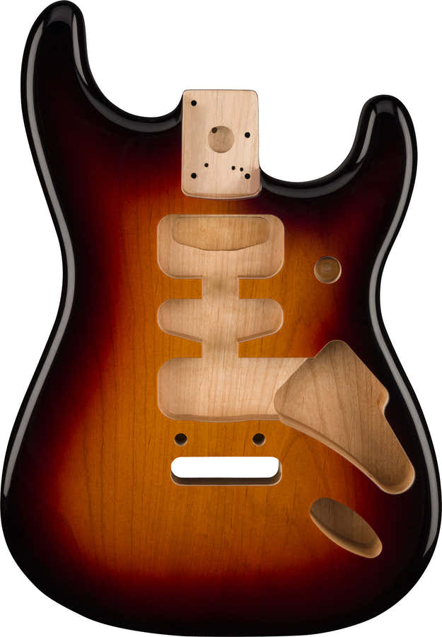Deluxe Stratocaster HSH, Elzenhouten Body, 2-Punts Brugmontage, 3-Kleurige Sunburst