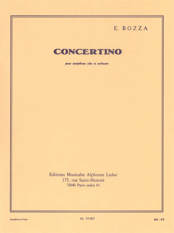 Bozza Eugene - Concertino - Altsaxofoon en piano