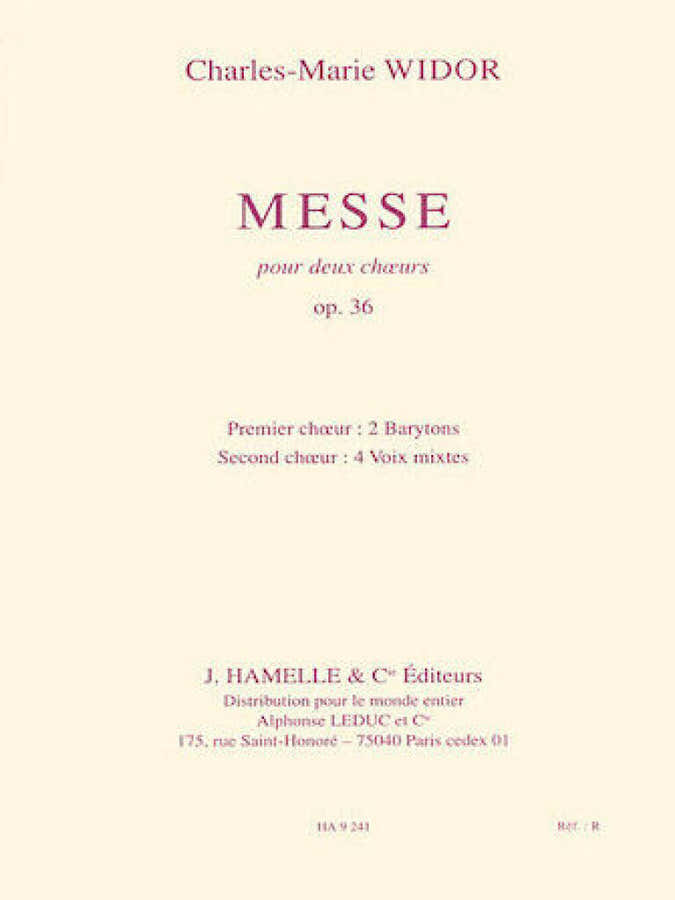 Widor CHARLES-marie - Messe Pour Deux Choeurs Op.36 - Vocal Score