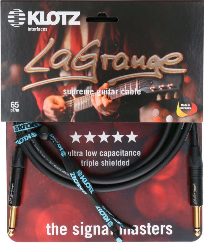LA-grange Instrumentkabel BK 4.5M Mono Jack - Mono Jack Goudcontact