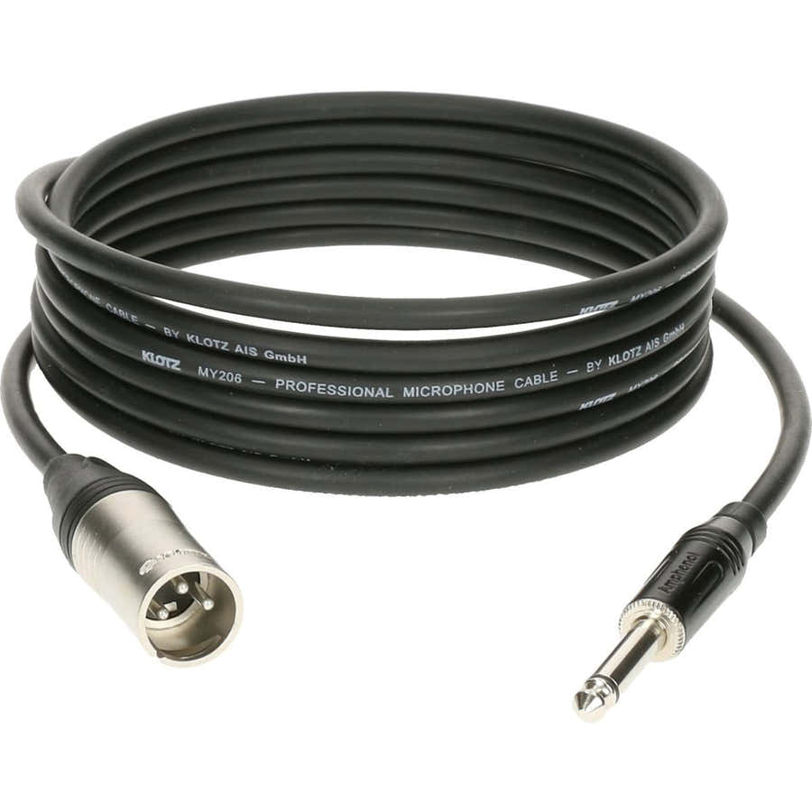 M1 MIC CABLE BLACK 1M XLR 3 MALE - JACK 2P KLOTZ