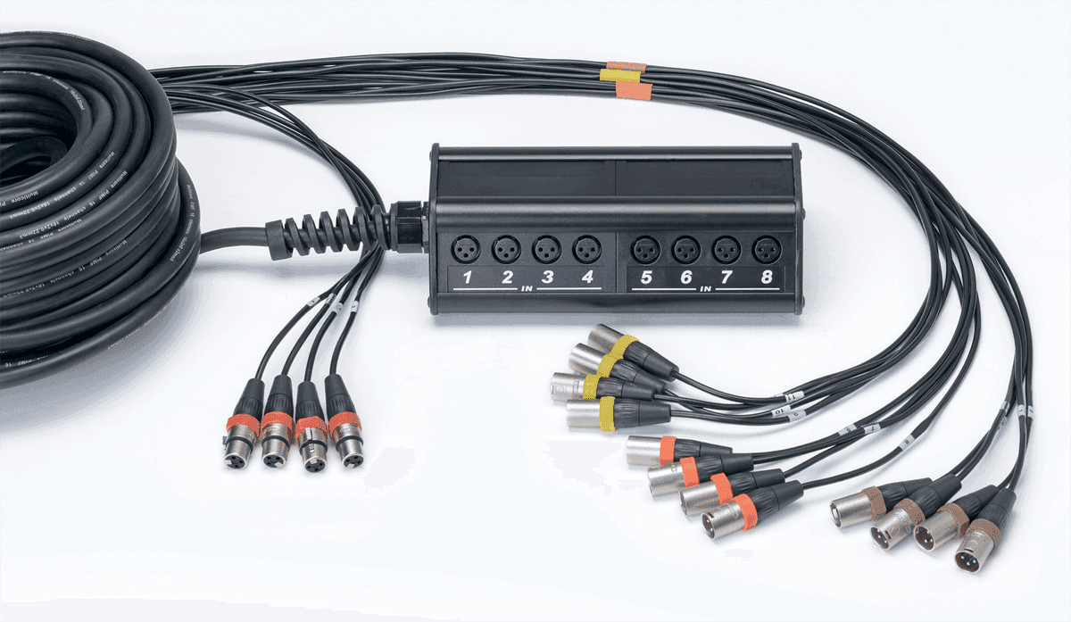 Stagebox 12 Ingangen 4 Uitgangen XLR Kabel 30 M