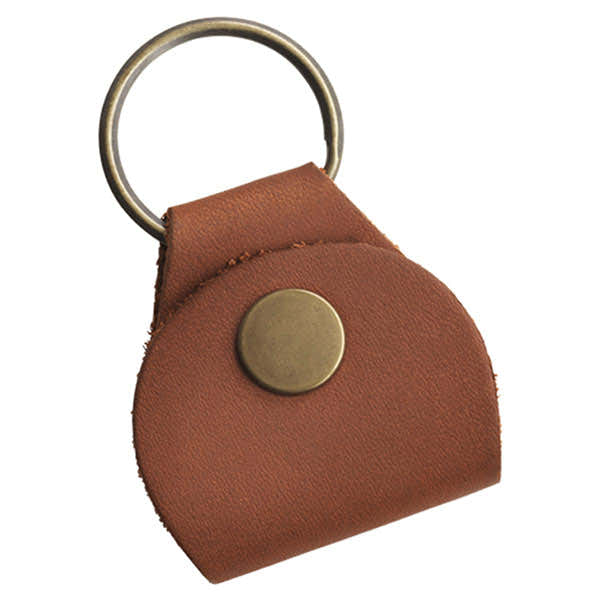 Premium leren plectrumhouder-sleutelhanger (Bruin) Sleutelhanger