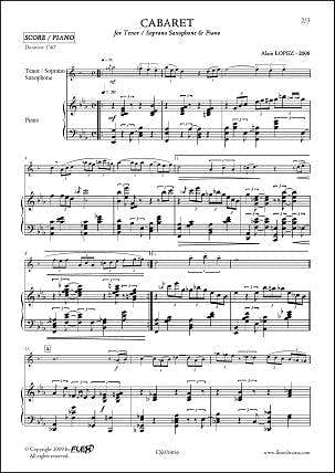 Lopez A. - Cabaret - Tenorsaxofoon Of Sopraan & Piano