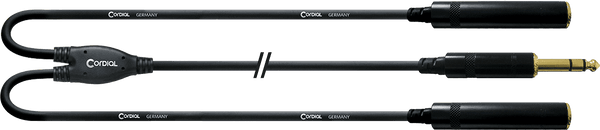 Y-Kabel Splitter Stereo Jack/2 Vrouwelijke Jack 30 CM