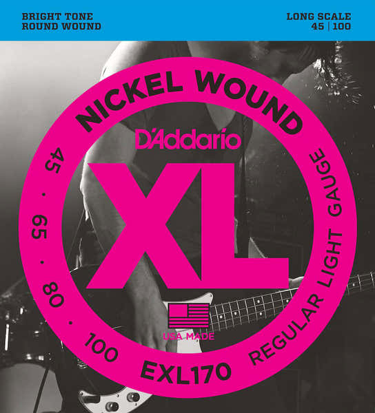 D'ADDARIO EXL170 nikkel omwonden lange mensuur licht 45-100