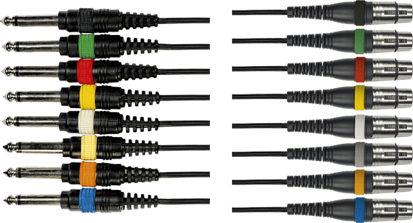 Yellow Cable OCTOPERAL AUDIO CABLES 8 JACKS MONO MALE/8 XLR FEMALE 5M