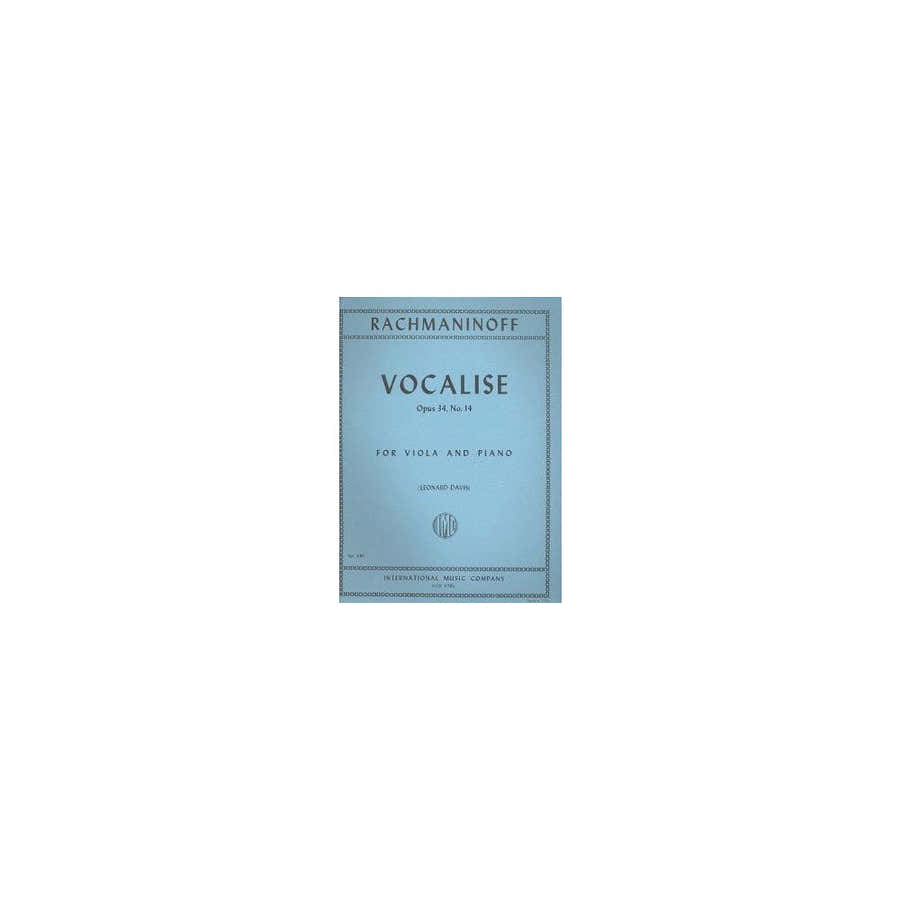 Rachmaninoff Serge - Vocalise Op.34 N°14 Alt & Piano (Leonard Davis)
