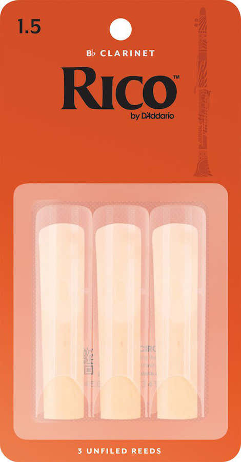 RICO ORANGE BB CLARINET REEDS 1.5