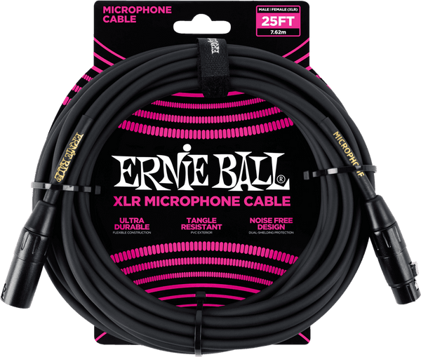 Ernie Ball Microfoonkabels Classic XLR Mannelijk/XLR Vrouwelijk 7,62M Zwart