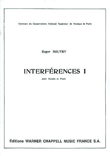 Carisch BOUTRY - INTERFERENCES VOL. 1 - BASSON PIANO