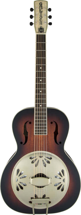 G9240 Alligator Resonator met ronde hals en biscuit-cone, 2-kleurige sunburst