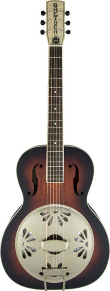 Gretsch Guitars G9240 Alligator Resonator met ronde hals en biscuit-cone, 2-kleurige sunburst