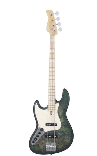 Sire Marcus Miller Er V7 Swamp Ash Reissue-4 Lh Tgr.S Transparant Groen Satijn