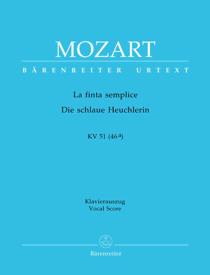 Mozart W.a. - La Finta Semplice KV 51(46a) - Vocal Score