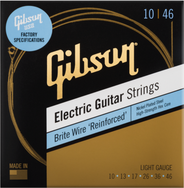 Gibson Accessories FACTORY SPEC STRINGS BRITE WIRE 'REINFORCED' ELECTRIC GUITAR LIGHT