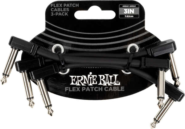 Ernie Ball PATCH CABLE FLEX 7,5CM - PACK 3 BLACK
