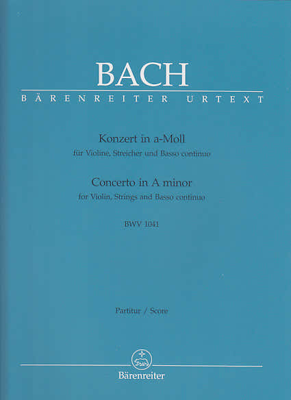 Barenreiter J.S. - Concerto En La Mineur Bwv 1041 Pour Violin, Cordes Et Basse Continue - Conducteur
