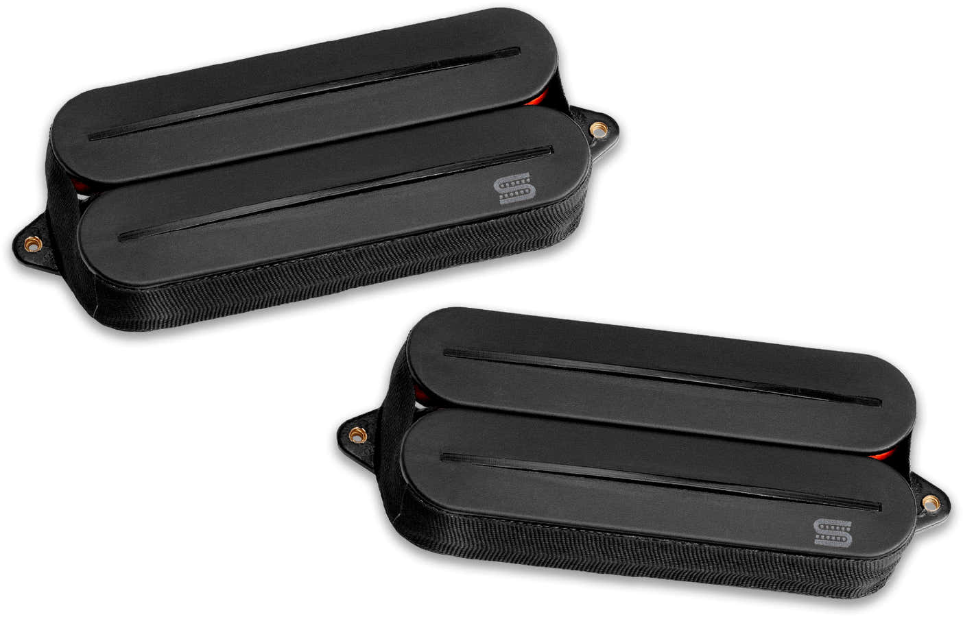 7-snarige Black Jupiter Rails-humbucker, signatuur van Wes Hauch, set, zwart