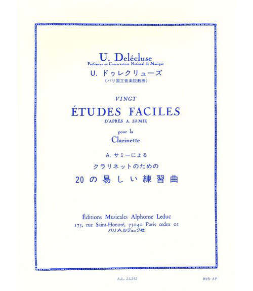 Leduc Delecluse U. - Vingt Etudes Faciles D'apres A. Samie - Clarinette