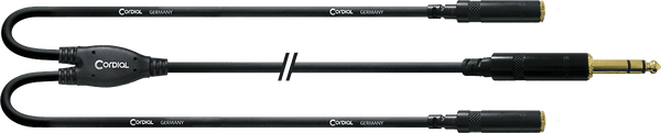 Cordial Y-Audiokabel Stereo-Jack / 2 Stereo-Jackbussen - 30 CM